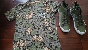 Men Camo Converse Shoes & matching Camo Pocket Tee